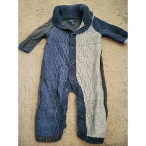 Baby Gap Cable Sweater Baby One Piece Blue Grey